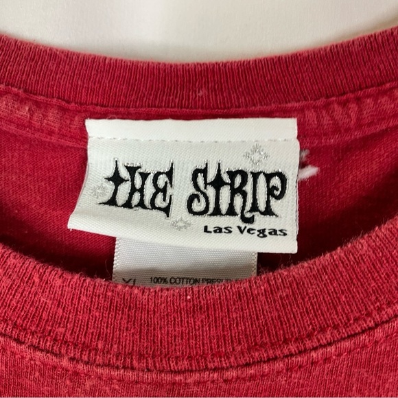3/$30 The Strip Las Vegas Tee Short Sleeve Red 100% Cotton XL - Picture 4 of 6